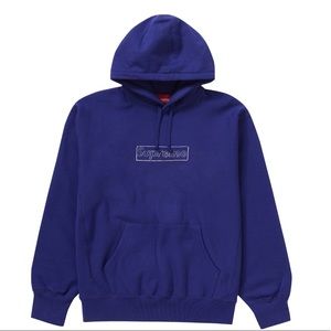 New Supreme x KAWS Chalk Logo Hooded Sweatshirt
